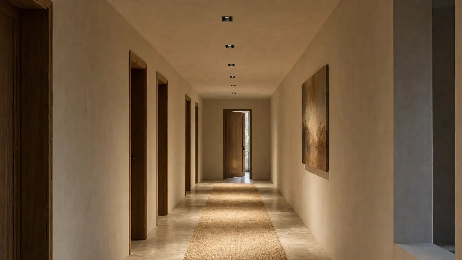 Recessed lighting for corridors and circulation