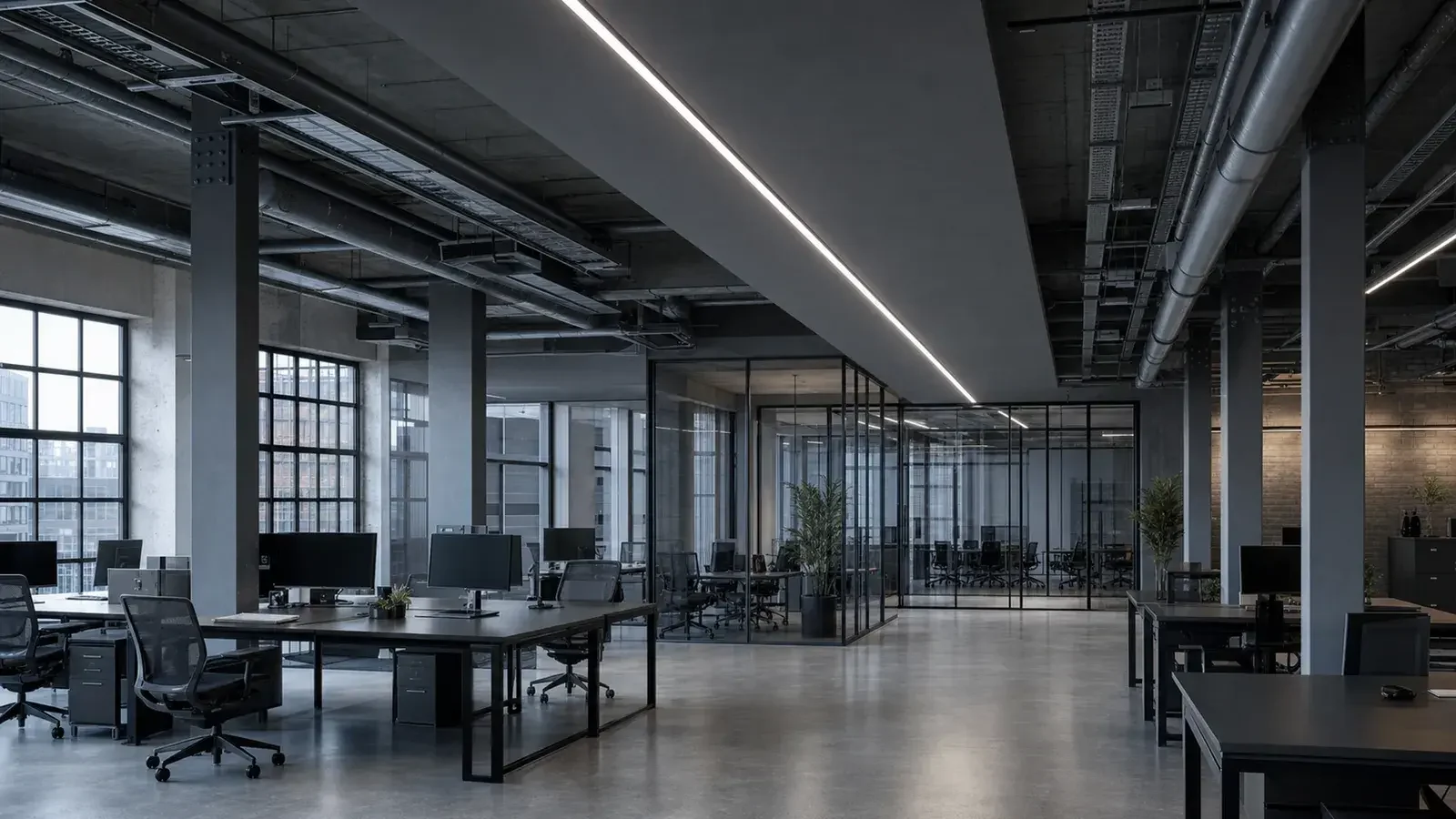 Recessed lighting for offices: linear and downlight options