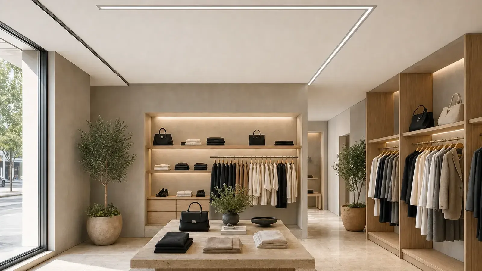 Recessed lighting for retail stores and showrooms