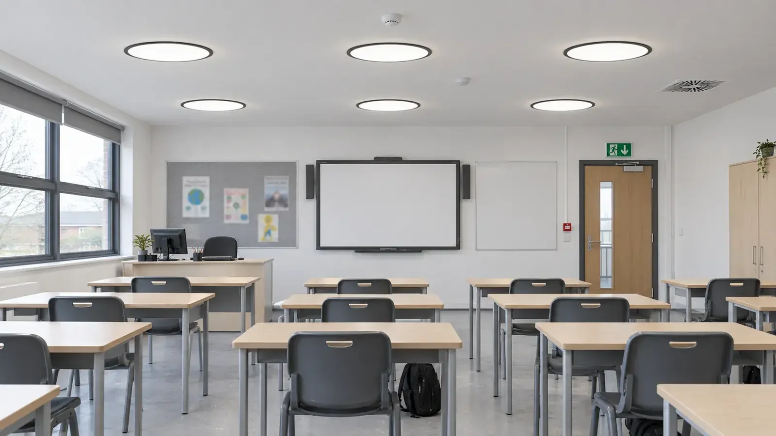 Segura large recessed downlight in a classroom